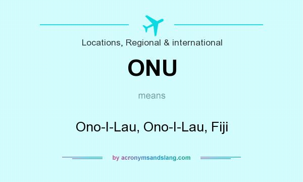 What does ONU mean? It stands for Ono-I-Lau, Ono-I-Lau, Fiji