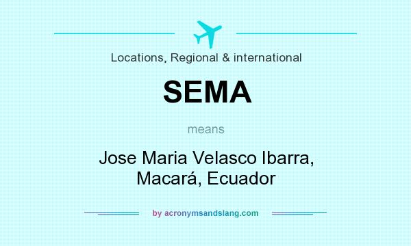 What does SEMA mean? It stands for Jose Maria Velasco Ibarra, Macará, Ecuador