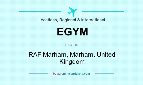 What does EGYM mean? It stands for RAF Marham, Marham, United Kingdom