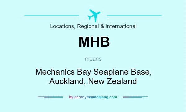 What does MHB mean? It stands for Mechanics Bay Seaplane Base, Auckland, New Zealand