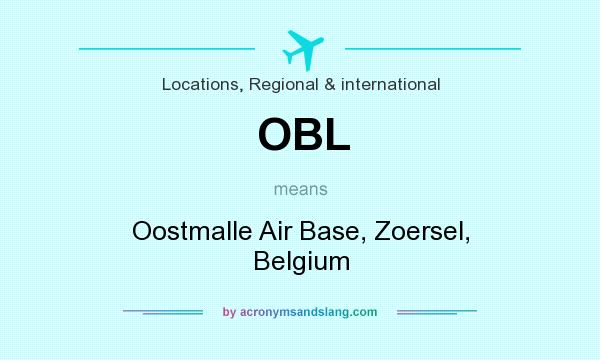What does OBL mean? It stands for Oostmalle Air Base, Zoersel, Belgium