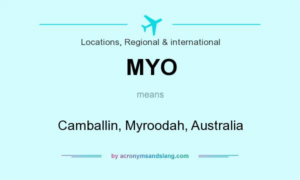 What does MYO mean? It stands for Camballin, Myroodah, Australia
