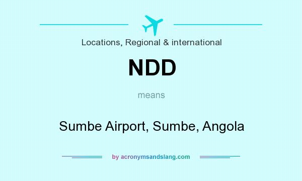 What does NDD mean? It stands for Sumbe Airport, Sumbe, Angola