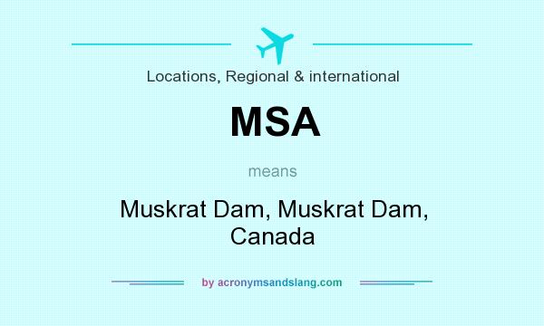 What does MSA mean? It stands for Muskrat Dam, Muskrat Dam, Canada