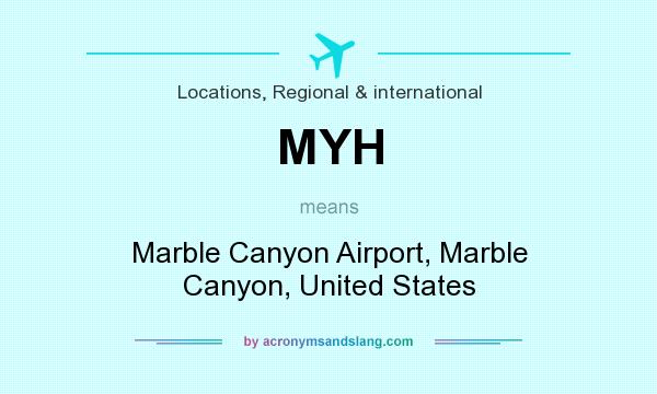 What does MYH mean? It stands for Marble Canyon Airport, Marble Canyon, United States