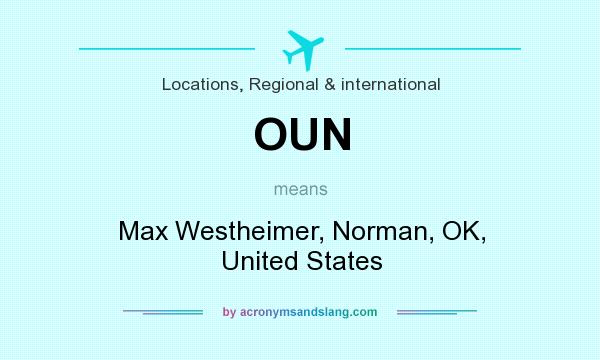 What does OUN mean? It stands for Max Westheimer, Norman, OK, United States