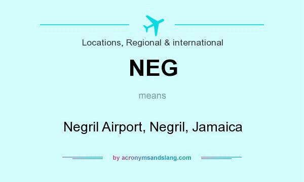 What does NEG mean? It stands for Negril Airport, Negril, Jamaica