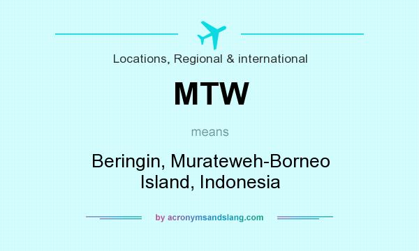 What does MTW mean? It stands for Beringin, Murateweh-Borneo Island, Indonesia