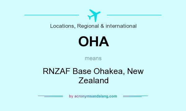 What does OHA mean? It stands for RNZAF Base Ohakea, New Zealand
