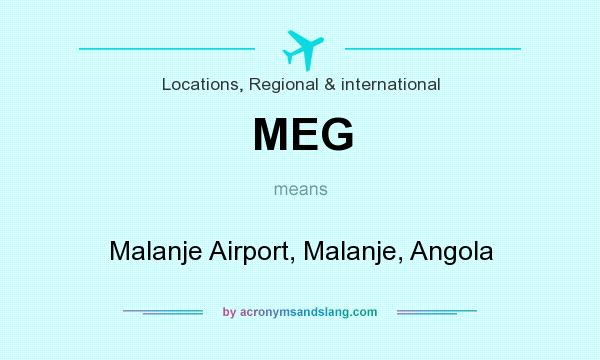 What does MEG mean? It stands for Malanje Airport, Malanje, Angola