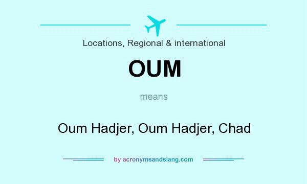 What does OUM mean? It stands for Oum Hadjer, Oum Hadjer, Chad