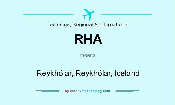 What does RHA mean? It stands for Reykhólar, Reykhólar, Iceland