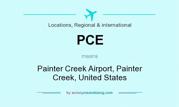 What does PCE mean? It stands for Painter Creek Airport, Painter Creek, United States