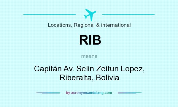 What does RIB mean? It stands for Capitán Av. Selin Zeitun Lopez, Riberalta, Bolivia