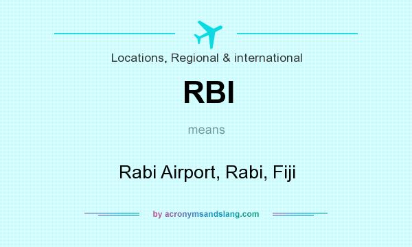 What does RBI mean? It stands for Rabi Airport, Rabi, Fiji