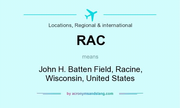 What does RAC mean? It stands for John H. Batten Field, Racine, Wisconsin, United States