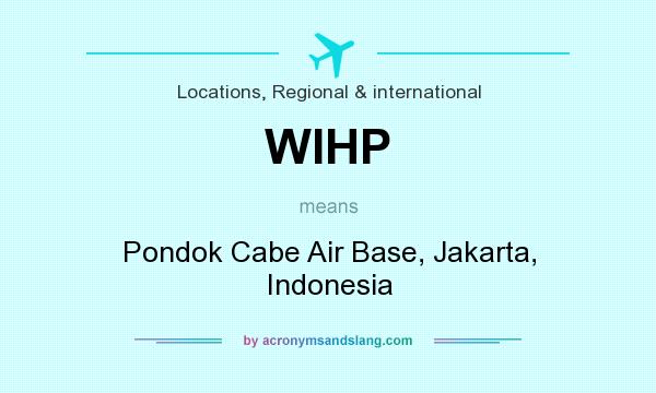 What does WIHP mean? It stands for Pondok Cabe Air Base, Jakarta, Indonesia