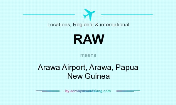 What does RAW mean? It stands for Arawa Airport, Arawa, Papua New Guinea