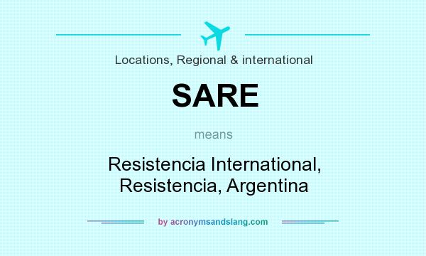 What does SARE mean? It stands for Resistencia International, Resistencia, Argentina