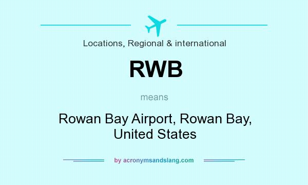 What does RWB mean? It stands for Rowan Bay Airport, Rowan Bay, United States