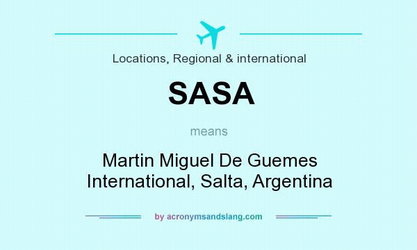 What does SASA mean? It stands for Martin Miguel De Guemes International, Salta, Argentina