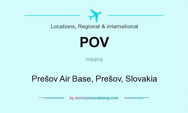 What does POV mean? It stands for Prešov Air Base, Prešov, Slovakia