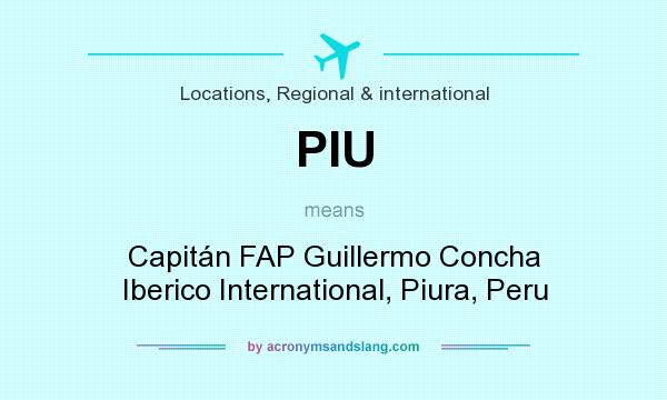 What does PIU mean? It stands for Capitán FAP Guillermo Concha Iberico International, Piura, Peru