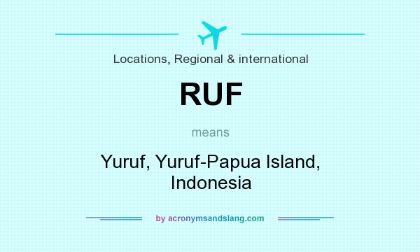 What does RUF mean? It stands for Yuruf, Yuruf-Papua Island, Indonesia