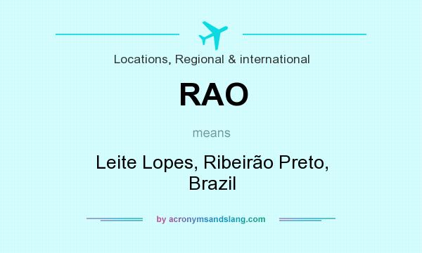 What does RAO mean? It stands for Leite Lopes, Ribeirão Preto, Brazil