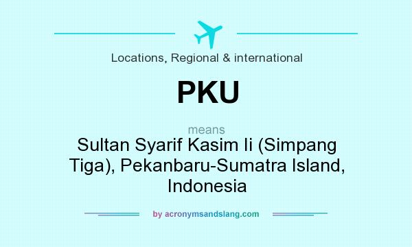 What does PKU mean? It stands for Sultan Syarif Kasim Ii (Simpang Tiga), Pekanbaru-Sumatra Island, Indonesia