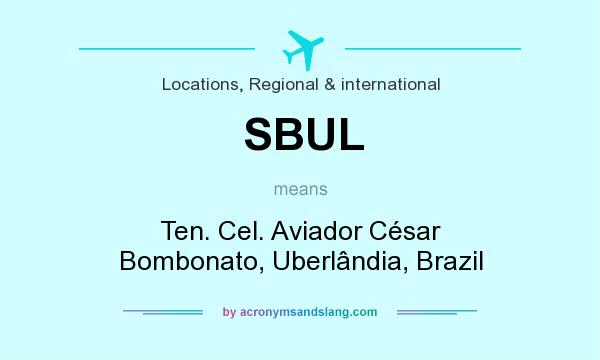 What does SBUL mean? It stands for Ten. Cel. Aviador César Bombonato, Uberlândia, Brazil