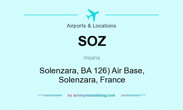 What does SOZ mean? It stands for Solenzara, BA 126) Air Base, Solenzara, France