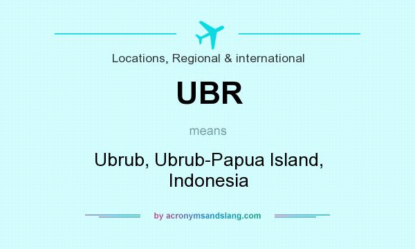 What does UBR mean? It stands for Ubrub, Ubrub-Papua Island, Indonesia