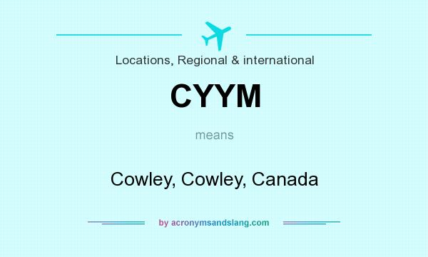 What does CYYM mean? It stands for Cowley, Cowley, Canada