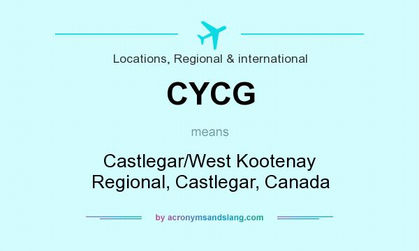 What does CYCG mean? It stands for Castlegar/West Kootenay Regional, Castlegar, Canada