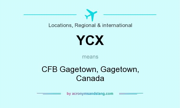 What does YCX mean? It stands for CFB Gagetown, Gagetown, Canada