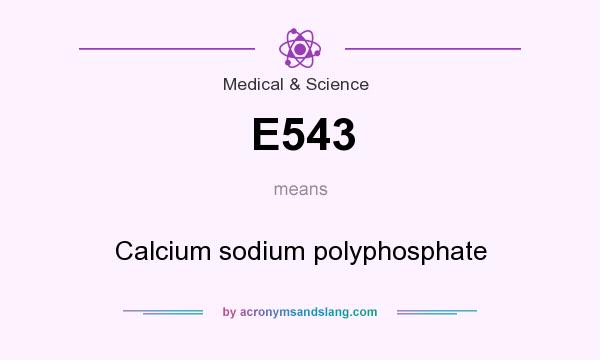 What does E543 mean? It stands for Calcium sodium polyphosphate