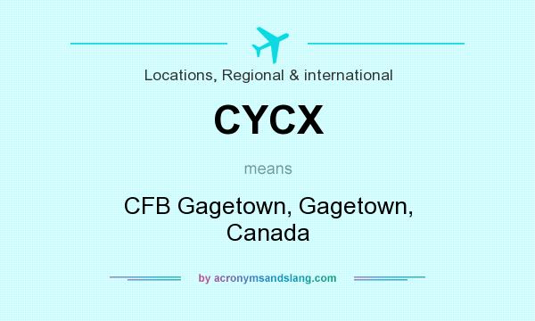 What does CYCX mean? It stands for CFB Gagetown, Gagetown, Canada