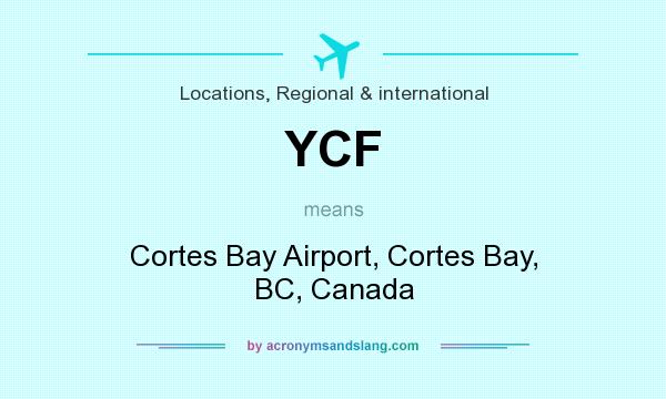 What does YCF mean? It stands for Cortes Bay Airport, Cortes Bay, BC, Canada