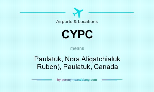 What does CYPC mean? It stands for Paulatuk, Nora Aliqatchialuk Ruben), Paulatuk, Canada