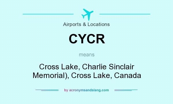 What does CYCR mean? It stands for Cross Lake, Charlie Sinclair Memorial), Cross Lake, Canada