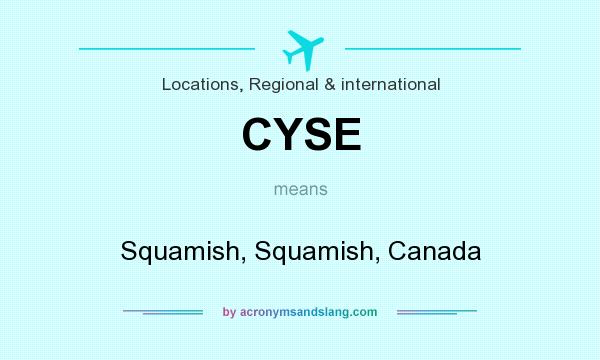 What does CYSE mean? It stands for Squamish, Squamish, Canada