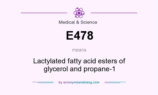What does E478 mean? It stands for Lactylated fatty acid esters of glycerol and propane-1