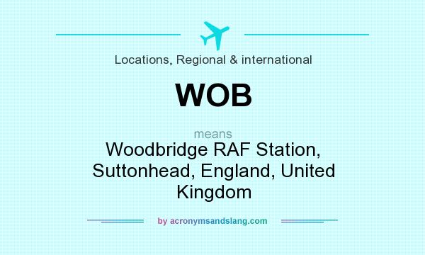 What does WOB mean? It stands for Woodbridge RAF Station, Suttonhead, England, United Kingdom