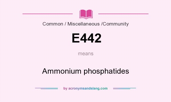 What does E442 mean? It stands for Ammonium phosphatides