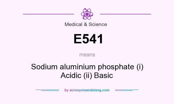 What does E541 mean? It stands for Sodium aluminium phosphate (i) Acidic (ii) Basic