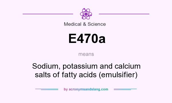 What does E470a mean? It stands for Sodium, potassium and calcium salts of fatty acids (emulsifier)