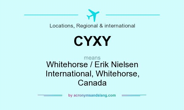 What does CYXY mean? It stands for Whitehorse / Erik Nielsen International, Whitehorse, Canada