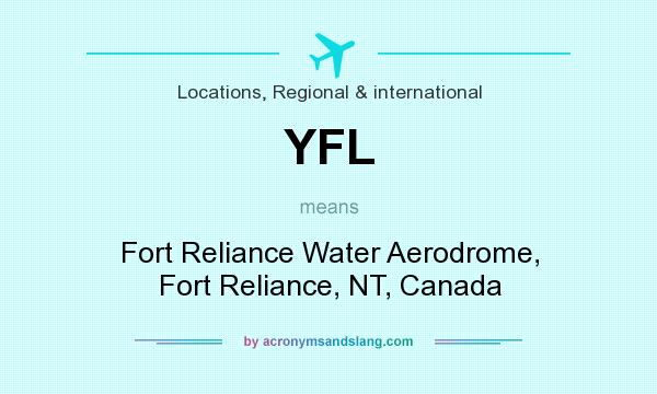 What does YFL mean? It stands for Fort Reliance Water Aerodrome, Fort Reliance, NT, Canada