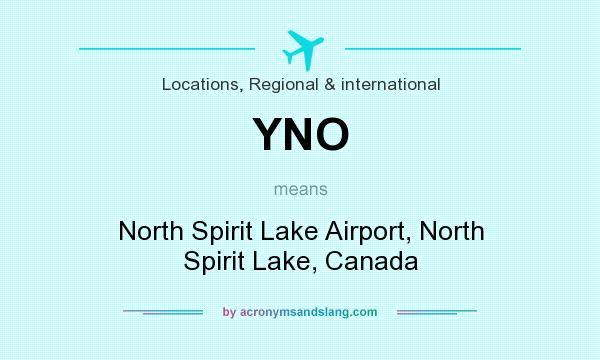 What does YNO mean? It stands for North Spirit Lake Airport, North Spirit Lake, Canada